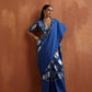 trueBrowns Blue Metallic Ready To Wear Saree | Swadesiicart