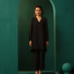 trueBrowns Black Silk Collar Co-ord Set - Swadesiicart