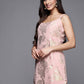 Ahalyaa Square Neck Printed Crepe Tunic With Lace Inserts | Swadesiicart