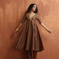 trueBrowns Bronze Tissue Flared Anarkali Kurta Set | Swadesiicart