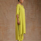 trueBrowns Lime Modal Satin High-Low Relax Kurta Set | Swadesiicart