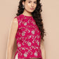 InWeave Women's Fuchsia Brocade Halter Top - Swadesiicart