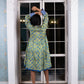 Noroke Sustainable fabric | Cupro Muslin Blue Pottery Tunic Dress | Swadesiicart