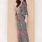 Ahalyaa Printed Basic Jumpsuit with Lace Inserts | Swadesiicart