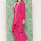InWeave Women's Magenta Tie Up Kurta Set W Camel Brown Or Dupatta - Swadesiicart