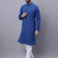 Even Apparels Blue Pure Cotton Kurta With Band Collar | Swadesiicart