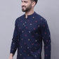 Even Apparels Blue Pure Cotton Short Kurta With Band Collar | Swadesiicart