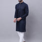 Even Apparels Blue Pure Cotton Kurta With Band Collar | Swadesiicart