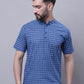 Even Apparels Blue Pure Cotton Short Kurta With Band Collar | Swadesiicart