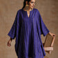 trueBrowns Spectrum Blue Gold Cotton Oversized Round Co-Ord Set - Swadesiicart