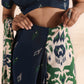 trueBrowns Green Blue Muslin Ikat Saree | Swadesiicart