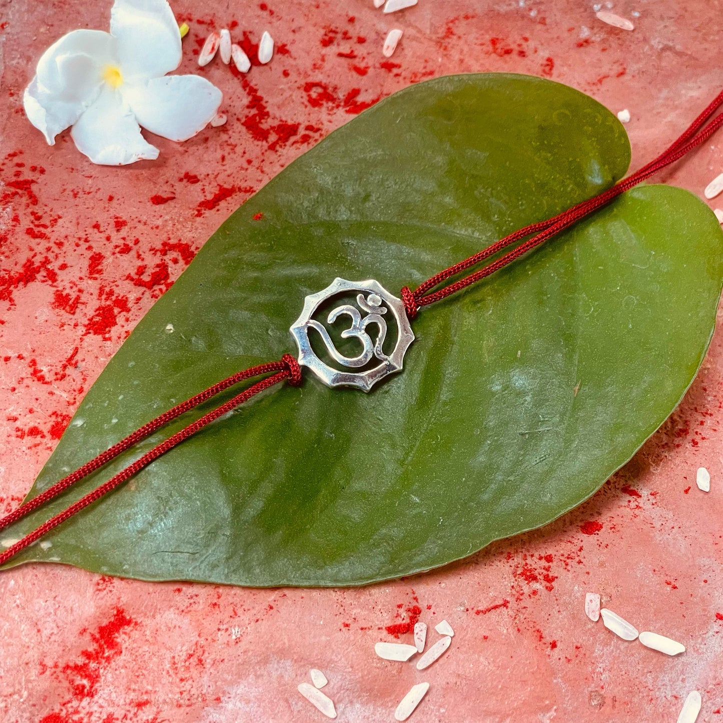 trueBrowns 925 Sterling Silver Embossed Om Thread Rakhi | Swadesiicart