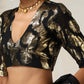 trueBrowns Black Metallic Blouse | Swadesiicart