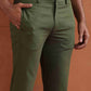 trueBrowns Men's Olive Green Cotton Twill Pants | Swadesiicart