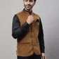 Even Apparels Men's Brown Nehru Jacket With Welt Pockets | Swadesiicart