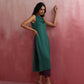 trueBrowns Green Modal High slit Kurta Set | Swadesiicart