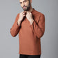 Even Apparels Rust Pure Cotton Kurta With Band Collar | Swadesiicart