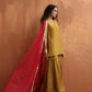 trueBrowns Gold Tissue Sharara Dupatta Set | Swadesiicart