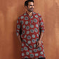 trueBrowns Men's Rust Printed Kurta | Swadesiicart