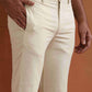 trueBrowns Men's Off White Cotton Twill Pants | Swadesiicart