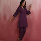 trueBrowns Purple Modal Kurta Co-ord Set - Swadesiicart