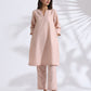 trueBrowns Light Pink Slub Kurta Co-ord Set - Swadesiicart