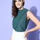 InWeave Women's Teal Lurex Tie Up Top - Swadesiicart