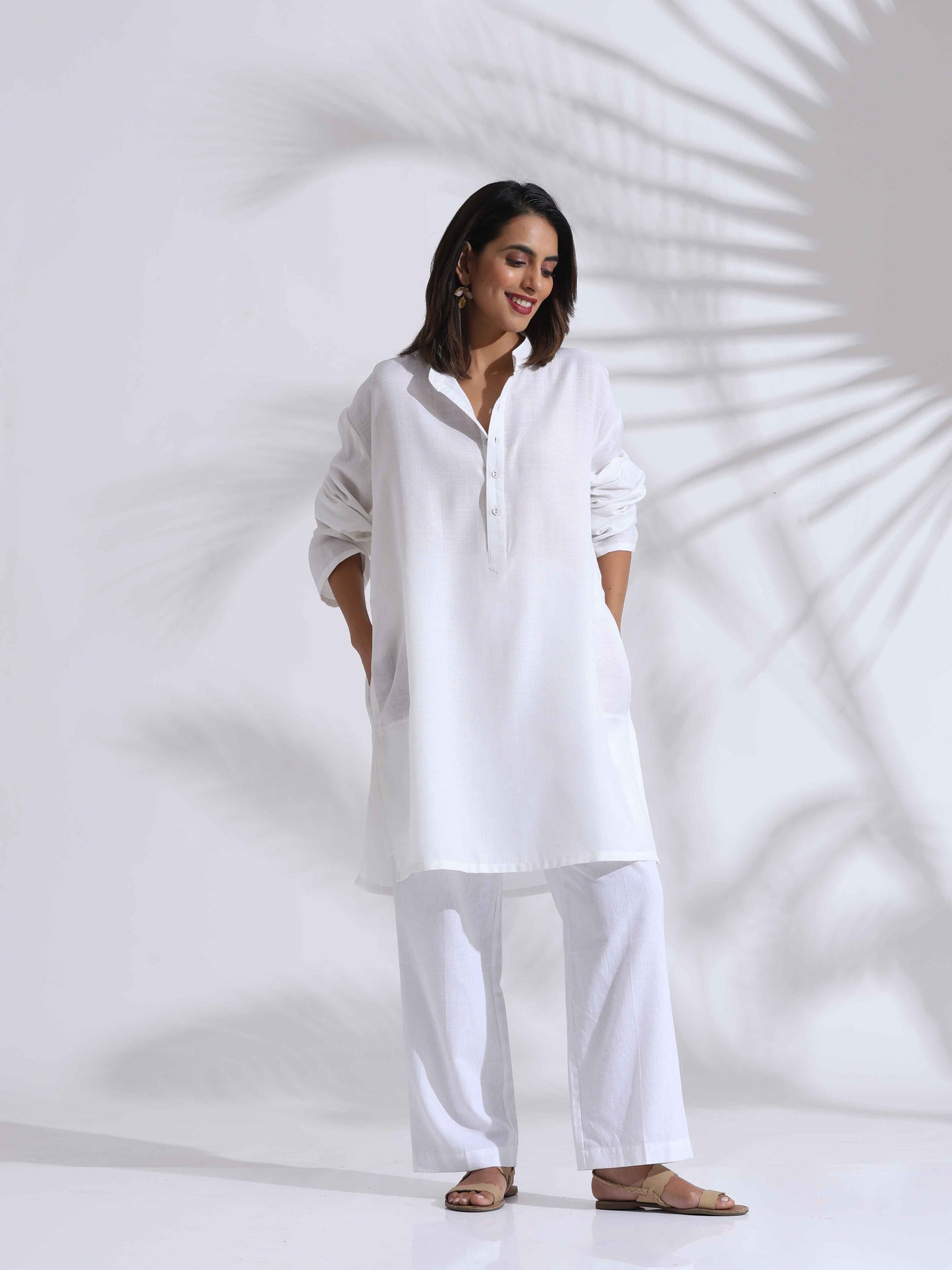 trueBrowns White Unisex Freesize Kurta | Swadesiicart