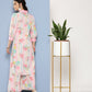 Ahalyaa Women Pink Floral Printed Gotta Patti Kurta with Palazzos | Swadesiicart