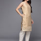 Ahalyaa Women Tan & Gold-Toned Geometric Printed Kurta | Swadesiicart