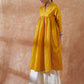 InWeave Women's Mustard Mirror Work Flared Kurta - Swadesiicart