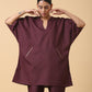trueBrowns Cotton Linen Purple Boxy Fit Co-Ord Set - Swadesiicart
