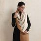 trueBrowns Brown Reversible Solid Woollen Stole | Swadesiicart