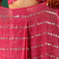 trueBrowns Rani Pink Cotton Silver Lurex Striped Ready to Wear Saree | Swadesiicart