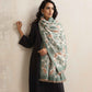 trueBrowns Green Floral Reversible Woollen Stole | Swadesiicart