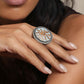 trueBrowns Silver Tone Circular Ring | Swadesiicart