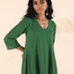trueBrowns Green Cotton Dobby Kurta Pant Set | Swadesiicart
