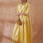 InWeave Women's Light Yellow Mirror Work Long Anarkali Kurta - Swadesiicart