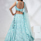 House of Panchhi Turquoise Blue Georgette Sequins And Thread Embroidery Lehenga Choli & Dupatta | Swadesiicart