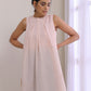 trueBrowns Pink Slub Sleeveless Kurta Pant Set | Swadesiicart
