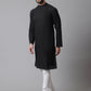 Even Apparels Black Solid Kurta With Band Collar | Swadesiicart