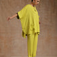 trueBrowns Lime Modal Satin Boxy Fit High-Low Co-Ord Set - Swadesiicart