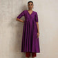 trueBrowns Purple Silk Anarkali Kurta Pant Dupatta Set | Swadesiicart