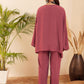 InWeave Women's Light Brown Full Sleeve Boho Top Bottom Set - Swadesiicart