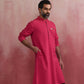 trueBrowns Men's Pink Mandarin Collar Kurta | Swadesiicart