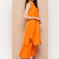 InWeave Women's Tangy Orange Short Pallazo Set W Green Or Dupatta - Swadesiicart