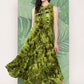InWeave Women's Green Tie And Die Dress - Swadesiicart