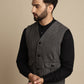 Even Apparels Men's Grey Woolen Waistcoat With Patch Pocket | Swadesiicart