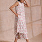 trueBrowns Pink Green Buta On White Block Print Cotton High-Low Co-Ord Set - Swadesiicart