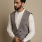Even Apparels Men's Grey Double Breast Waistcoat | Swadesiicart